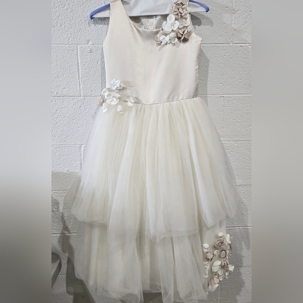 Cream Tiered Formal Dress - Flower Girl Or 1st Communion